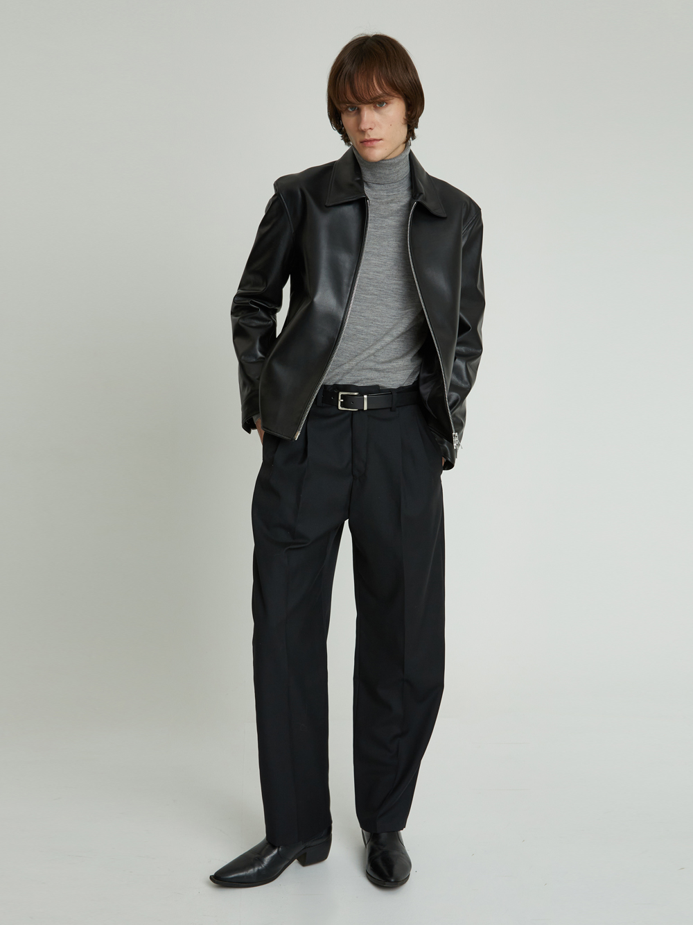 [ESSENTIAL] Trento Simple Leather Jacket